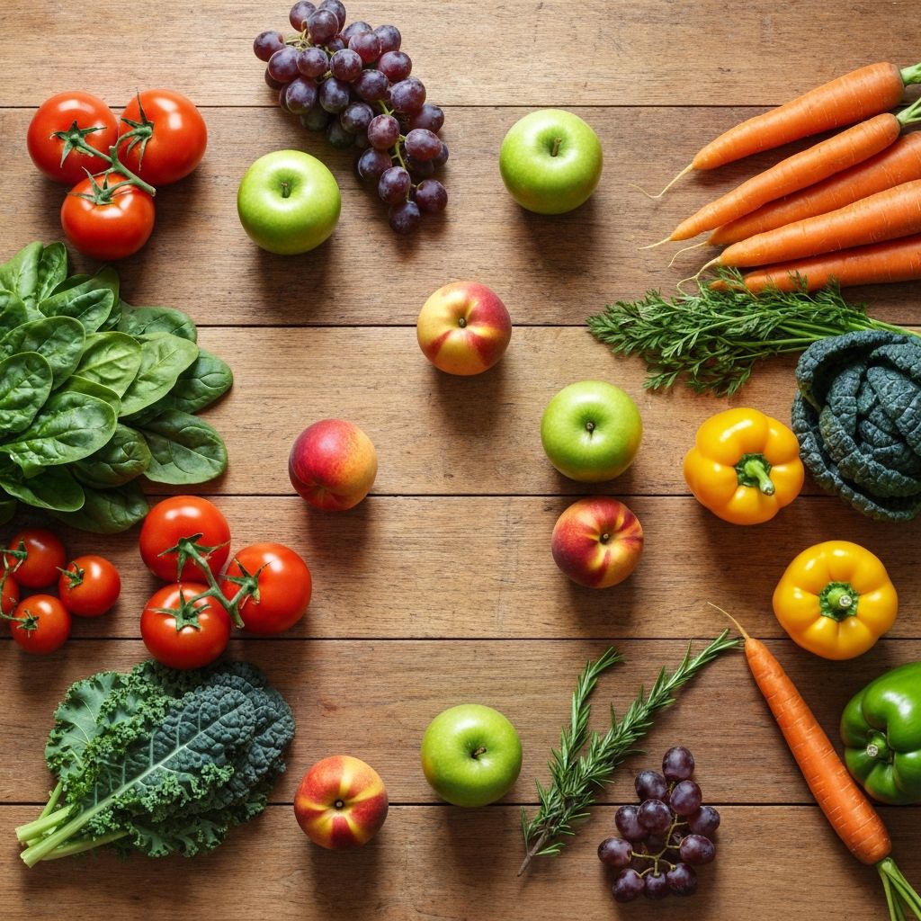 Variety of vegetables and fruits